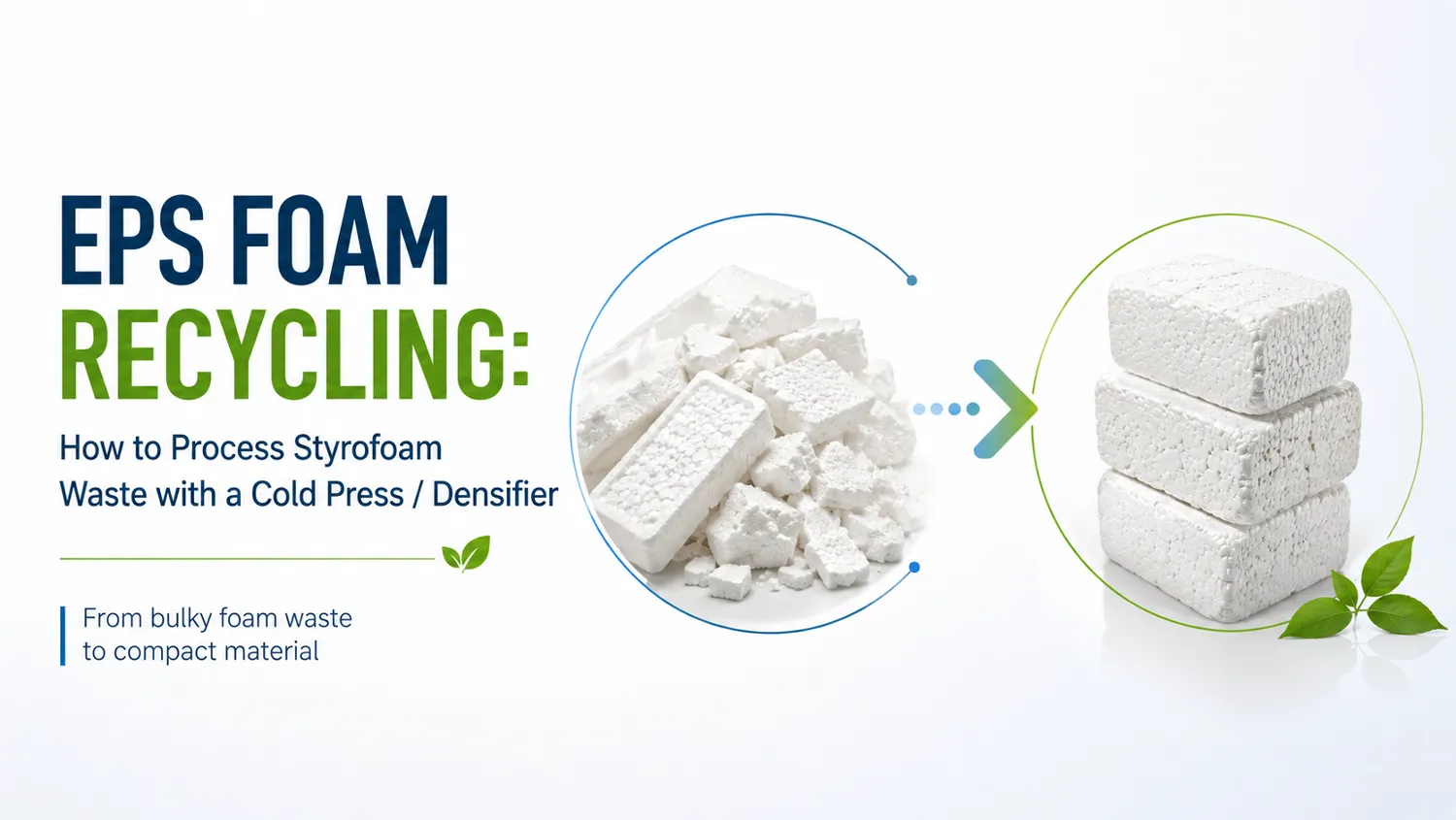 Reciclagem de espuma EPS: transformar esferovite em blocos vendáveis