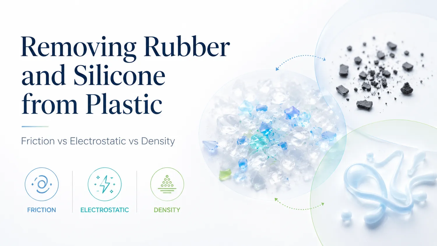 Removing Rubber and Silicone from Plastic: Friction vs Electrostatic vs Density