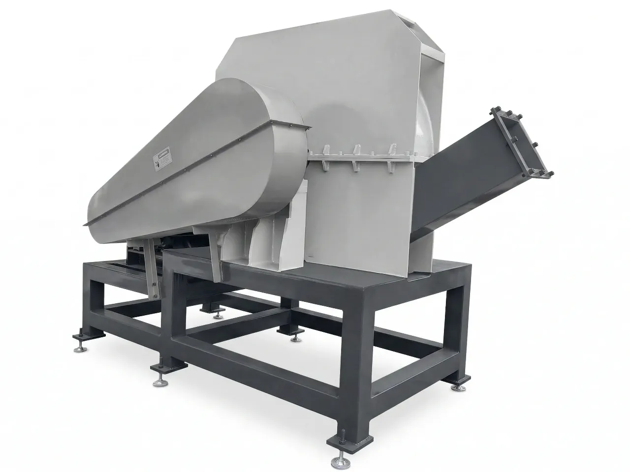 Single-shaft HDPE pipe shredder blade and rotor detail