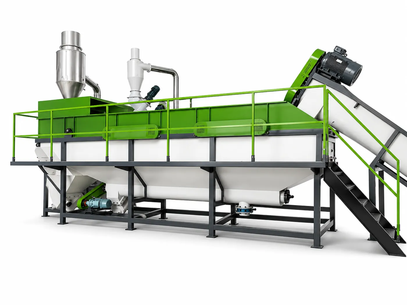 Sink-float separation tank module for plastic washing systems