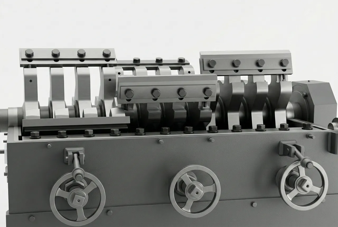 Plastic crusher blades for rigid plastic recycling equipment