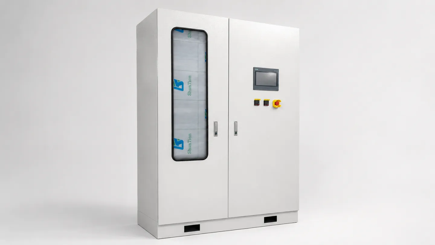 Electrical control cabinet for a silicone rubber separator