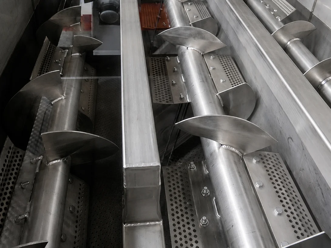 Triple row sink float separation tank for high-throughput plastic recycling lines